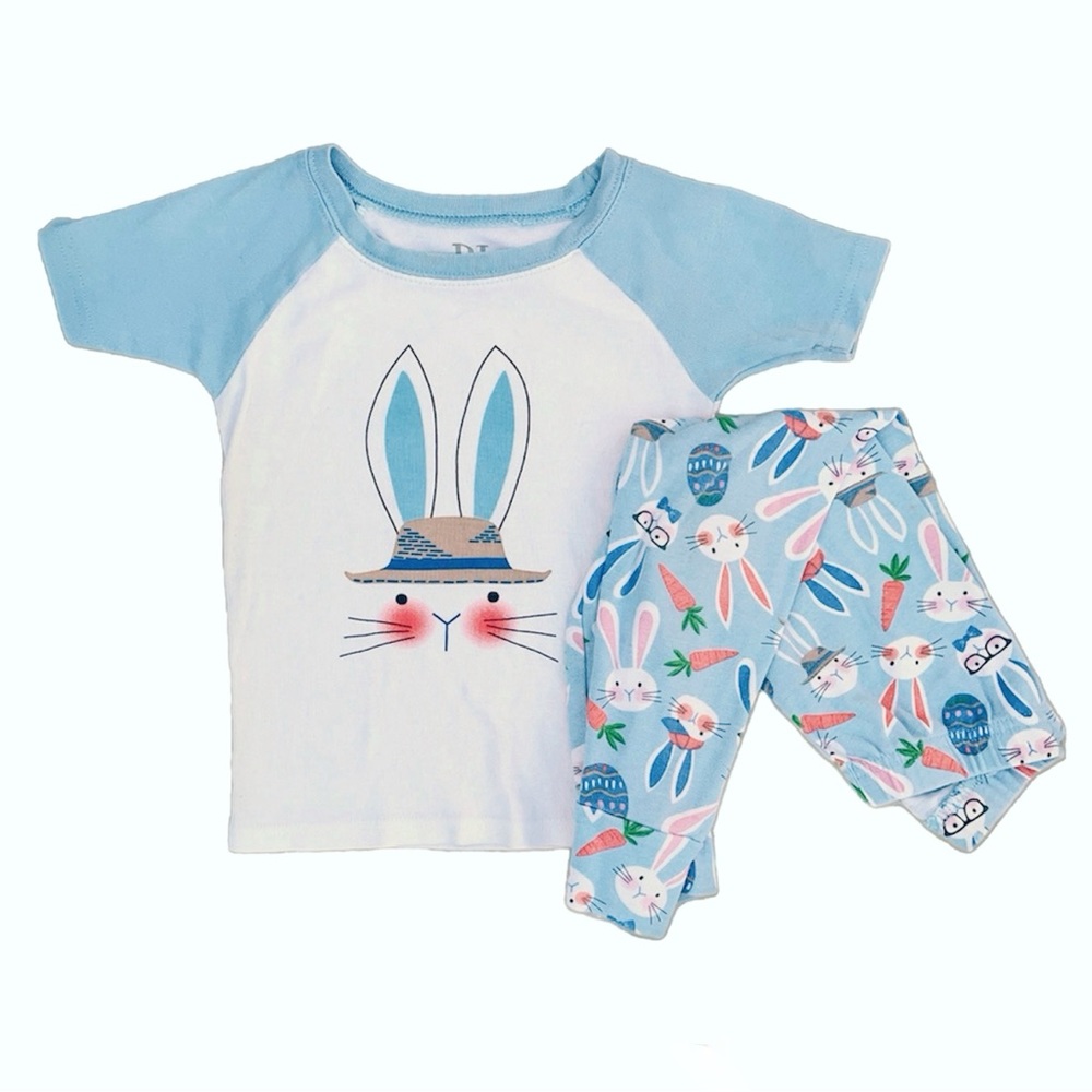 Easter Bunny Pajamas Blue - 4 T